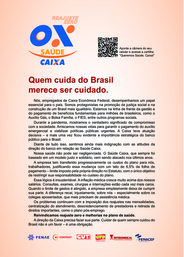 Carta Aberta - Saúde Caixa - reajuste 0%